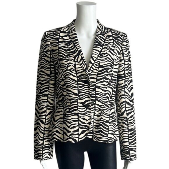 Calvin Klein Zebra Print Blazer Jacket - 8 - Picture 1 of 6